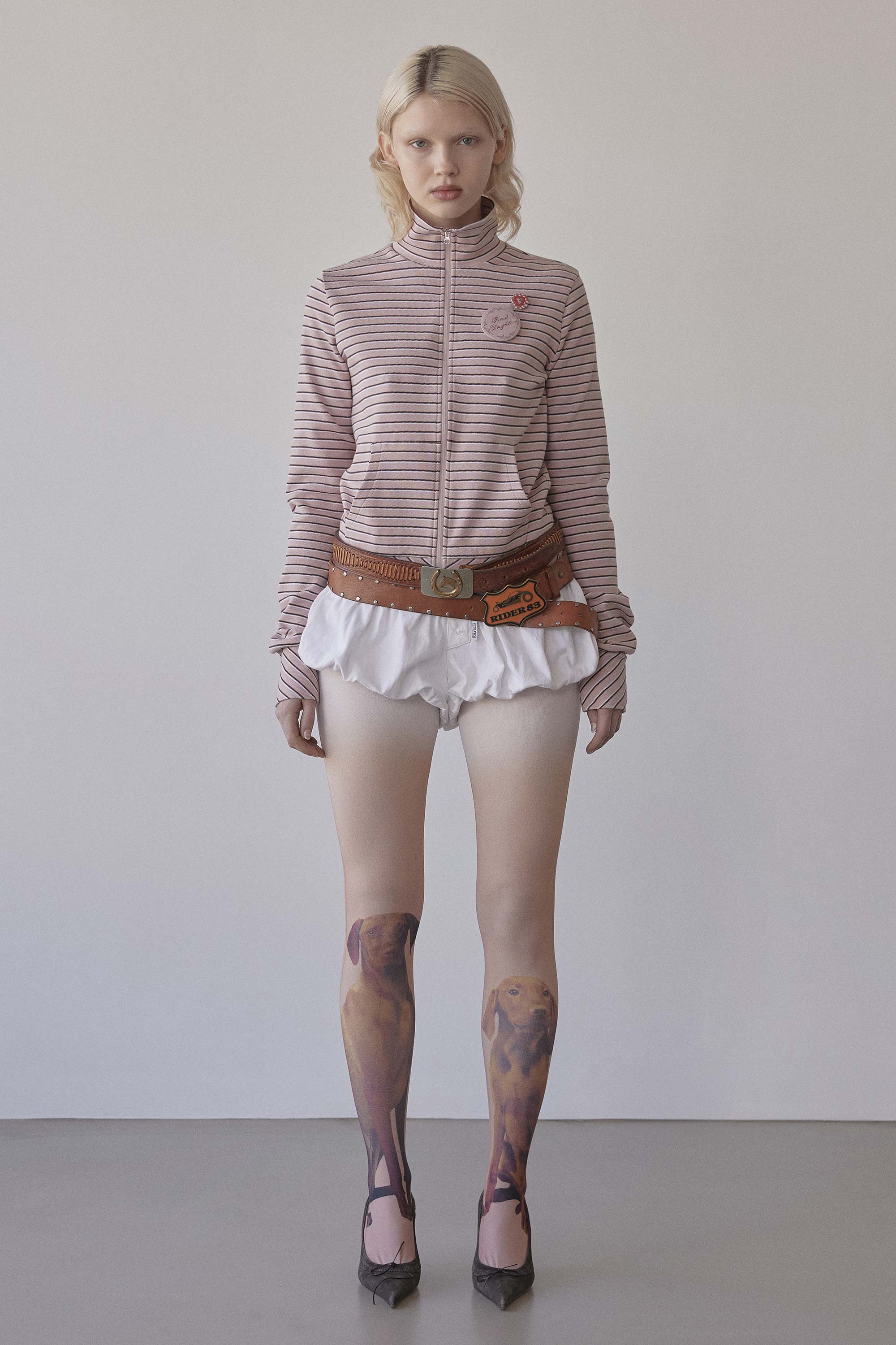 Striped Track Jacket Baby Pink