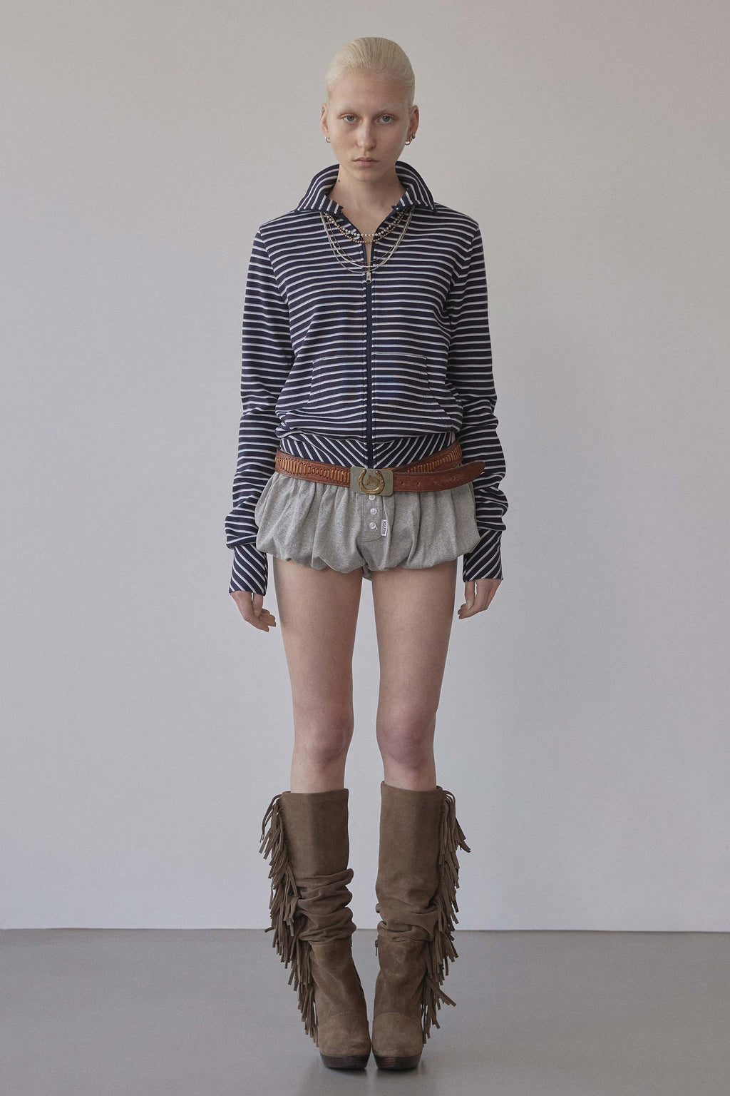 Striped Track Jacket Navy