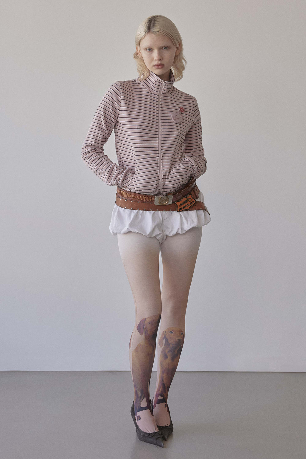 Striped Track Jacket Baby Pink